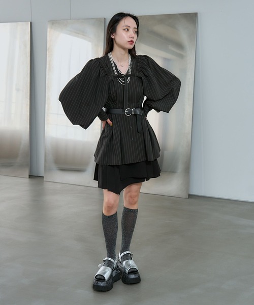 HARE（ハレ）の「ガラソールボリュームサンダル(HARE)（サンダル・レディース・ブラック/シルバー/ブラック系その他・MEDIUM/LARGE）」の15枚目の写真