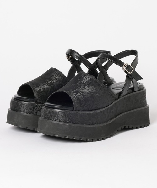 HARE（ハレ）の「ガラソールボリュームサンダル(HARE)（サンダル・レディース・ブラック/シルバー/ブラック系その他・MEDIUM/LARGE）」の19枚目の写真