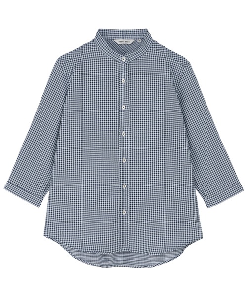 TOKYO SHIRTS(トウキョウシャツ)の「【Pitta Re:)】ふわっとガーゼシャツ レギュラーシルエット 七分袖 綿100% レディース カジュアルシャツ(シャツ/ブラウス・レディース・ネイビー・S/M)」の1枚目の写真