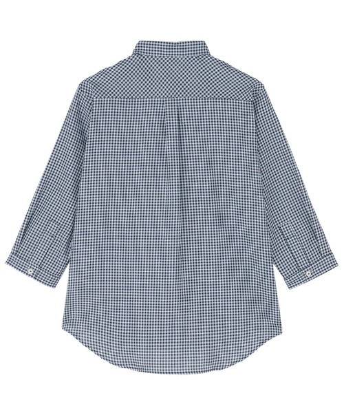 TOKYO SHIRTS(トウキョウシャツ)の「【Pitta Re:)】ふわっとガーゼシャツ レギュラーシルエット 七分袖 綿100% レディース カジュアルシャツ(シャツ/ブラウス・レディース・ネイビー・S/M)」の2枚目の写真