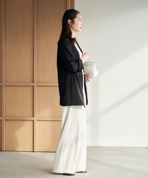 plage（プラージュ）の「Light nocollar ジャケット（ノーカラージャケット・レディース・アイボリー/ブラック・38/36）」の13枚目の写真