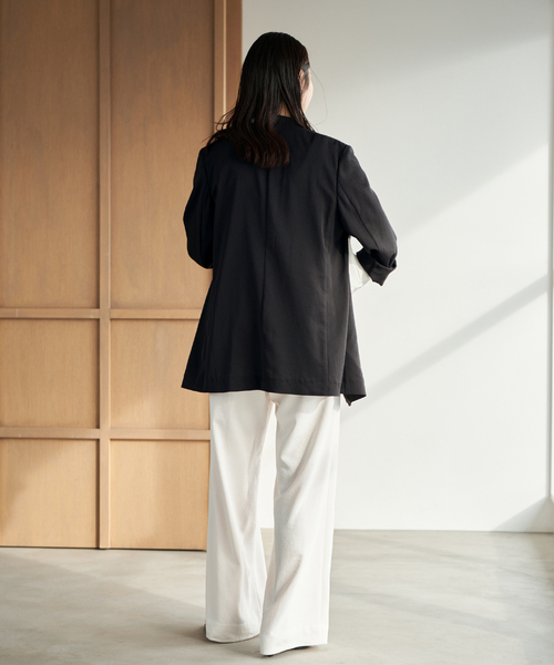 plage（プラージュ）の「Light nocollar ジャケット（ノーカラージャケット・レディース・アイボリー/ブラック・38/36）」の14枚目の写真