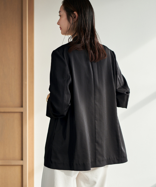 plage（プラージュ）の「Light nocollar ジャケット（ノーカラージャケット・レディース・アイボリー/ブラック・38/36）」の18枚目の写真