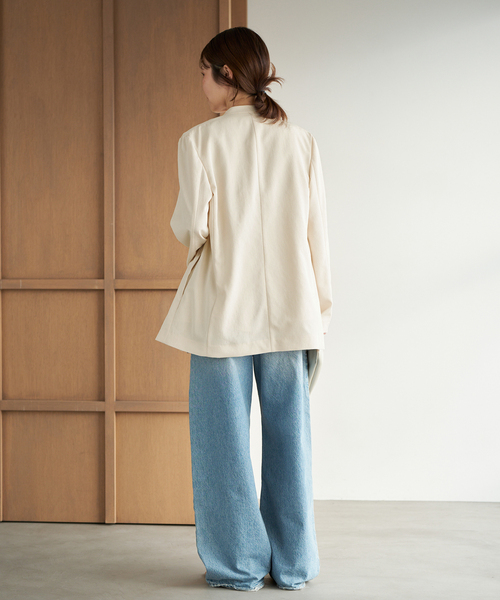 plage（プラージュ）の「Light nocollar ジャケット（ノーカラージャケット・レディース・アイボリー/ブラック・38/36）」の21枚目の写真