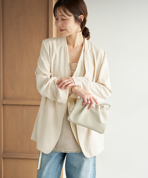 plage（プラージュ）の「Light nocollar ジャケット（ノーカラージャケット・レディース・アイボリー/ブラック・38/36）」の22枚目の写真