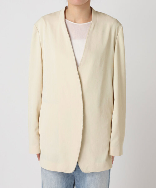 plage（プラージュ）の「Light nocollar ジャケット（ノーカラージャケット・レディース・アイボリー/ブラック・38/36）」の7枚目の写真