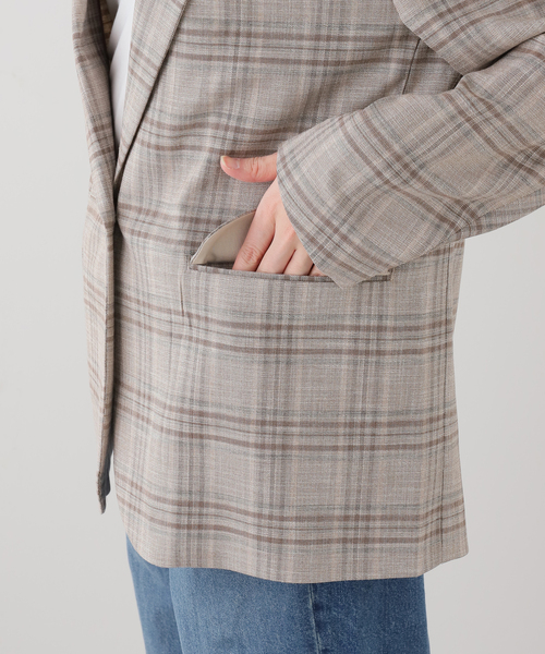 FRAMeWORK（フレームワーク）の「TRチェックテーラードジャケット（テーラードジャケット・レディース・ベージュ・36/38）」の9枚目の写真
