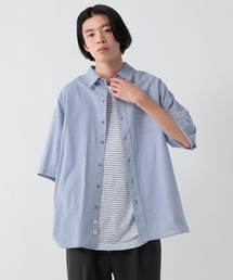 リネン混ステッチシャツ