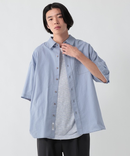 GEORGE'S(ジョージズ)の「リネン混ステッチシャツ(シャツ/ブラウス・メンズ・ブラウン/サックスブルー/ネイビー・LARGE/MEDIUM)」の3枚目の写真