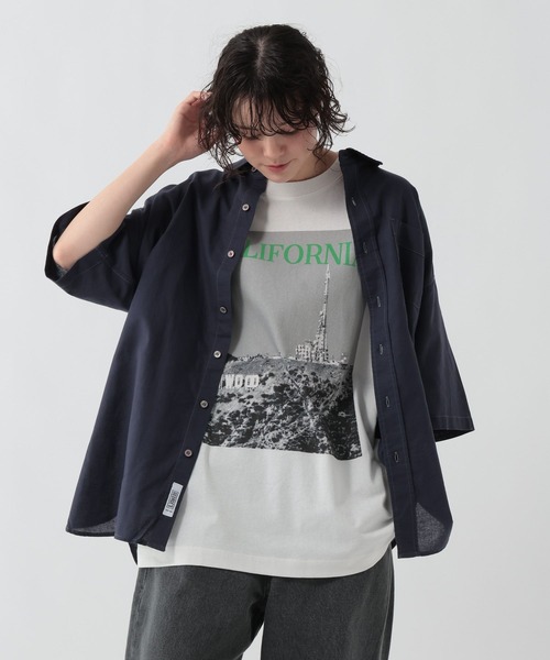 GEORGE'S(ジョージズ)の「リネン混ステッチシャツ(シャツ/ブラウス・メンズ・ブラウン/サックスブルー/ネイビー・LARGE/MEDIUM)」の17枚目の写真