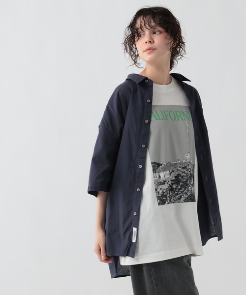 GEORGE'S(ジョージズ)の「リネン混ステッチシャツ(シャツ/ブラウス・メンズ・ブラウン/サックスブルー/ネイビー・LARGE/MEDIUM)」の18枚目の写真