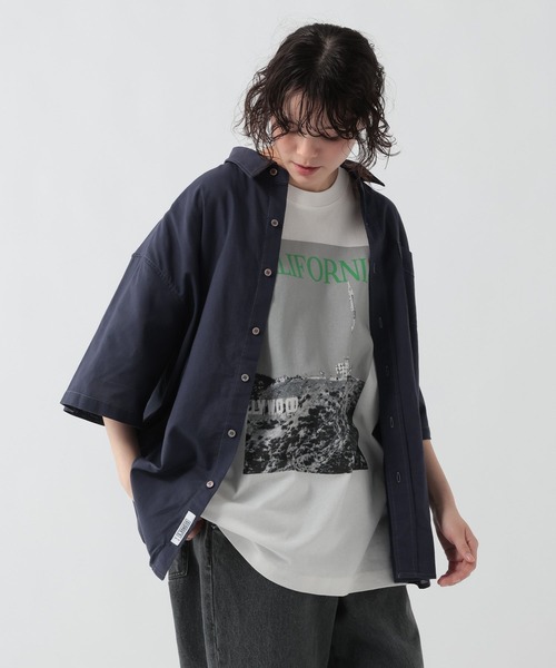 GEORGE'S(ジョージズ)の「リネン混ステッチシャツ(シャツ/ブラウス・メンズ・ブラウン/サックスブルー/ネイビー・LARGE/MEDIUM)」の19枚目の写真