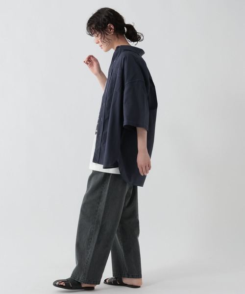 GEORGE'S(ジョージズ)の「リネン混ステッチシャツ(シャツ/ブラウス・メンズ・ブラウン/サックスブルー/ネイビー・LARGE/MEDIUM)」の14枚目の写真