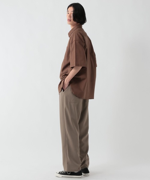 GEORGE'S(ジョージズ)の「リネン混ステッチシャツ(シャツ/ブラウス・メンズ・ブラウン/サックスブルー/ネイビー・LARGE/MEDIUM)」の4枚目の写真