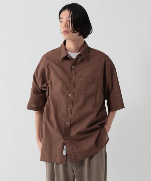 GEORGE'S(ジョージズ)の「リネン混ステッチシャツ(シャツ/ブラウス・メンズ・ブラウン/サックスブルー/ネイビー・LARGE/MEDIUM)」の11枚目の写真