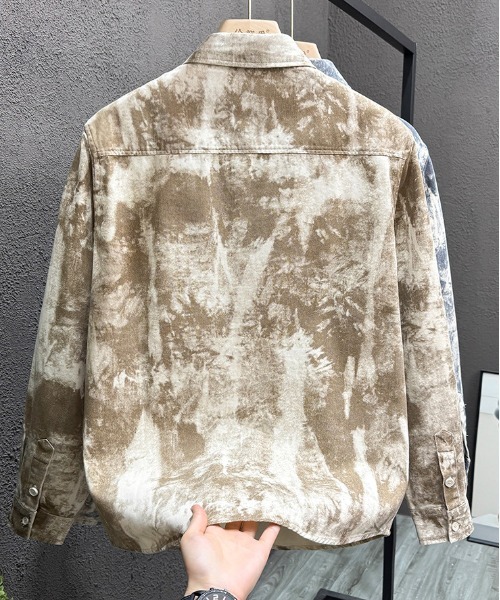 DOUBLE STEAL（ダブルスティール）の「DSヴィンテージライクタイダイ総柄シャツ（シャツ/ブラウス・メンズ・カーキ/ネイビー・X-LARGE/LARGE/MEDIUM）」の3枚目の写真