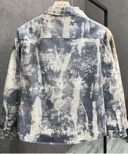 DOUBLE STEAL（ダブルスティール）の「DSヴィンテージライクタイダイ総柄シャツ（シャツ/ブラウス・メンズ・カーキ/ネイビー・X-LARGE/LARGE/MEDIUM）」の4枚目の写真