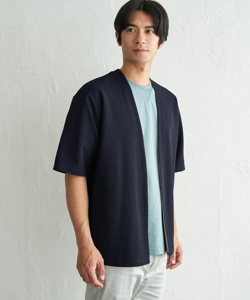 ikka(イッカ)の「冷感DRY鹿の子5分袖カーディガン(カーディガン/ボレロ・メンズ・ネイビー/グレイッシュベージュ/ブラック・XL/L/M/S)」の15枚目の写真