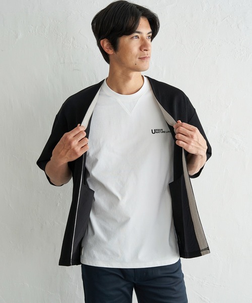 ikka(イッカ)の「冷感DRY鹿の子5分袖カーディガン(カーディガン/ボレロ・メンズ・ネイビー/グレイッシュベージュ/ブラック・XL/L/M/S)」の8枚目の写真