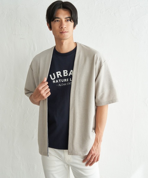 ikka(イッカ)の「冷感DRY鹿の子5分袖カーディガン(カーディガン/ボレロ・メンズ・ネイビー/グレイッシュベージュ/ブラック・XL/L/M/S)」の11枚目の写真
