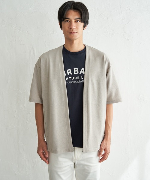 ikka(イッカ)の「冷感DRY鹿の子5分袖カーディガン(カーディガン/ボレロ・メンズ・ネイビー/グレイッシュベージュ/ブラック・XL/L/M/S)」の22枚目の写真