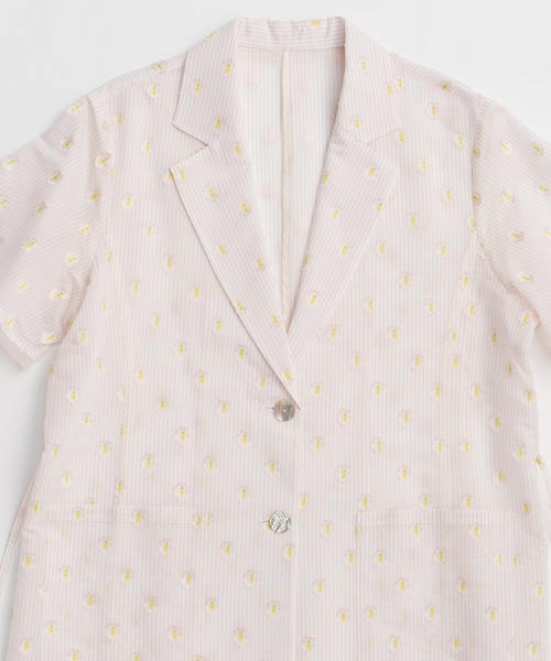 MAISON SPECIAL(メゾンスペシャル)の「Flower Sheer Half-Sleeve Jacket/フラワーシアーハーフスリーブジャケット(テーラードジャケット・レディース・ピンク/ホワイト/ブラック・FREE)」の9枚目の写真