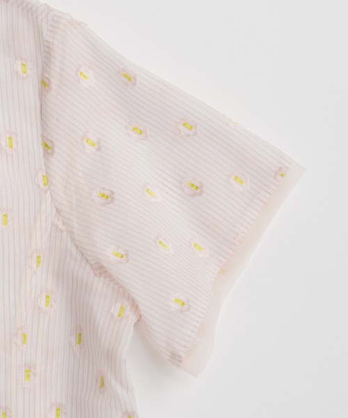 MAISON SPECIAL(メゾンスペシャル)の「Flower Sheer Half-Sleeve Jacket/フラワーシアーハーフスリーブジャケット(テーラードジャケット・レディース・ピンク/ホワイト/ブラック・FREE)」の11枚目の写真