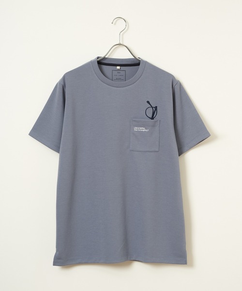 ikka(イッカ)の「冷感ポンチメガネ刺繍ポケT(Tシャツ/カットソー・メンズ・サックスブルー/ブラック/グレー/ホワイト・XL/L/M/S)」の14枚目の写真