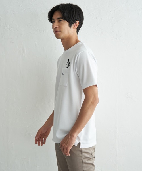 ikka(イッカ)の「冷感ポンチメガネ刺繍ポケT(Tシャツ/カットソー・メンズ・サックスブルー/ブラック/グレー/ホワイト・XL/L/M/S)」の7枚目の写真