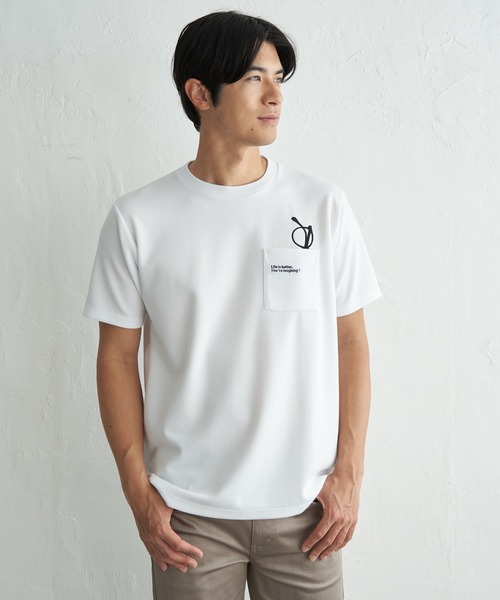 ikka(イッカ)の「冷感ポンチメガネ刺繍ポケT(Tシャツ/カットソー・メンズ・サックスブルー/ブラック/グレー/ホワイト・XL/L/M/S)」の8枚目の写真