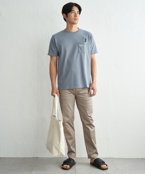 ikka(イッカ)の「冷感ポンチメガネ刺繍ポケT(Tシャツ/カットソー・メンズ・サックスブルー/ブラック/グレー/ホワイト・XL/L/M/S)」の9枚目の写真