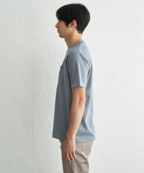 ikka(イッカ)の「冷感ポンチメガネ刺繍ポケT(Tシャツ/カットソー・メンズ・サックスブルー/ブラック/グレー/ホワイト・XL/L/M/S)」の10枚目の写真