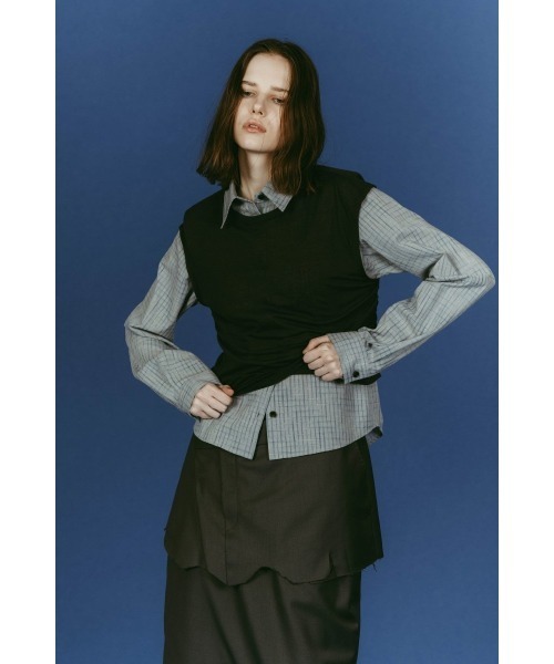 Knuth Marf(クヌースマーフ)の「2-piece layered compact shirt(シャツ/ブラウス・レディース・ブルー系その他3/ブルー系その他・FREE)」の2枚目の写真