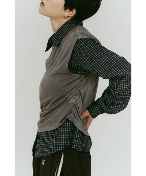 Knuth Marf(クヌースマーフ)の「2-piece layered compact shirt(シャツ/ブラウス・レディース・ブルー系その他3/ブルー系その他・FREE)」の1枚目の写真