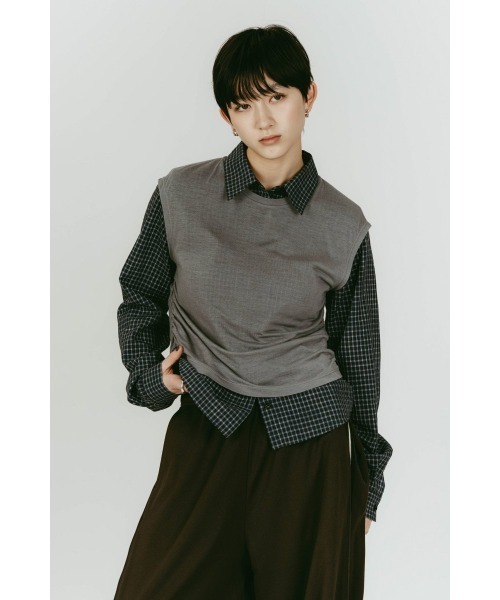 Knuth Marf(クヌースマーフ)の「2-piece layered compact shirt(シャツ/ブラウス・レディース・ブルー系その他3/ブルー系その他・FREE)」の13枚目の写真