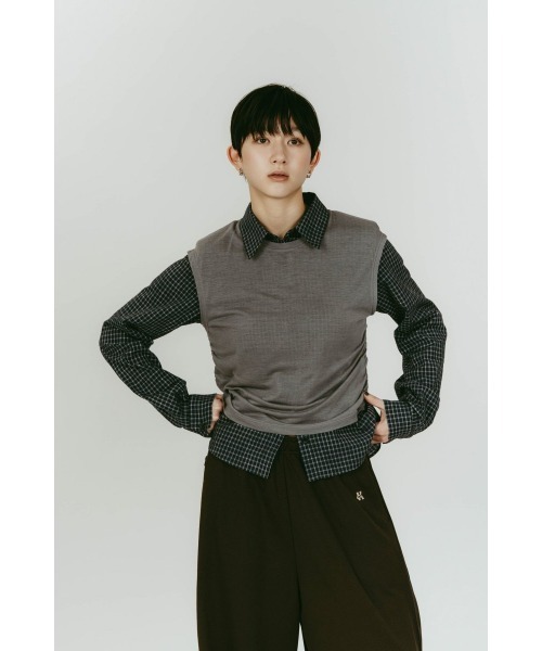 Knuth Marf(クヌースマーフ)の「2-piece layered compact shirt(シャツ/ブラウス・レディース・ブルー系その他3/ブルー系その他・FREE)」の15枚目の写真