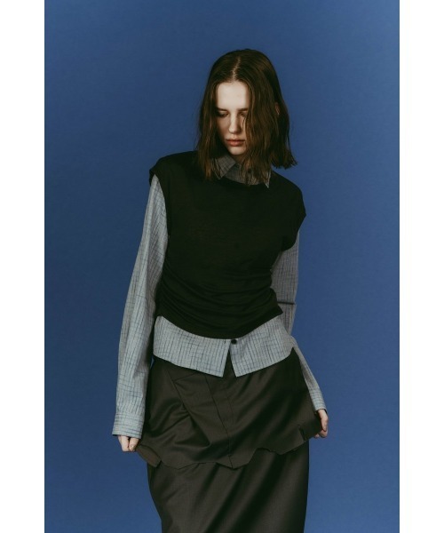 Knuth Marf(クヌースマーフ)の「2-piece layered compact shirt(シャツ/ブラウス・レディース・ブルー系その他3/ブルー系その他・FREE)」の3枚目の写真