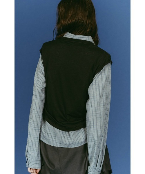 Knuth Marf(クヌースマーフ)の「2-piece layered compact shirt(シャツ/ブラウス・レディース・ブルー系その他3/ブルー系その他・FREE)」の5枚目の写真