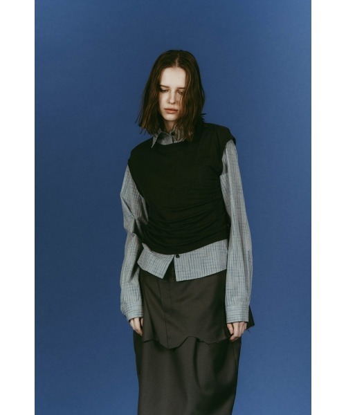 Knuth Marf(クヌースマーフ)の「2-piece layered compact shirt(シャツ/ブラウス・レディース・ブルー系その他3/ブルー系その他・FREE)」の6枚目の写真