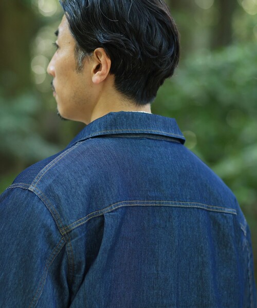 GLOSTER(グロスター)の「【軽量ストレッチ】メッシュデニム3rdタイプジャケット(デニムジャケット・メンズ・ブラック/インディゴブルー・S/M/L)」の11枚目の写真