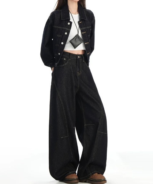 Aelina(エリナ)の「リラックスデニムセットアップ(セットアップ・レディース・インディゴブルー・S/M/L/XL)」の7枚目の写真