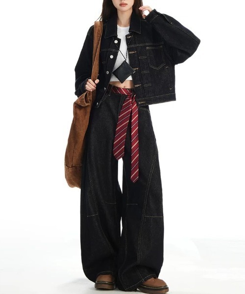 Aelina(エリナ)の「リラックスデニムセットアップ(セットアップ・レディース・インディゴブルー・S/M/L/XL)」の2枚目の写真