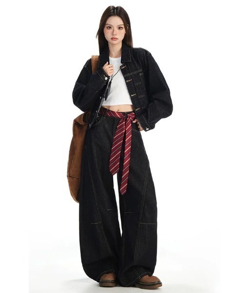 Aelina(エリナ)の「リラックスデニムセットアップ(セットアップ・レディース・インディゴブルー・S/M/L/XL)」の8枚目の写真