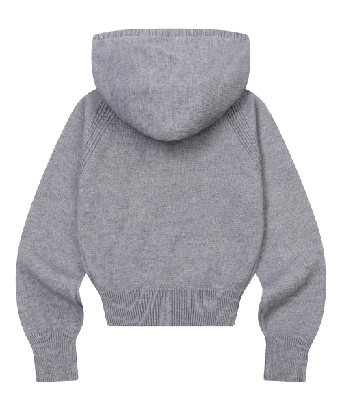 MUCENT（ムセント）の「キアンスプレークロスレザーパッチニットフードティ（ニット/セーター・レディース・グレー系1・FREE）」の3枚目の写真