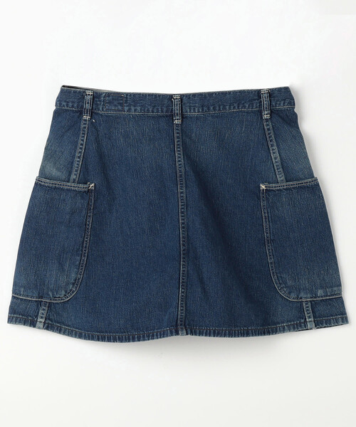 FREAK'S STORE（フリークスストア）の「Orslow/オアスロウ DENIM OVERLAP SKIRT/デニム オーバーラップ スカート（スカート・レディース・ネイビー・2/1）」の2枚目の写真