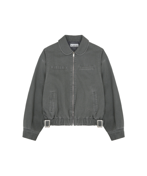 TUOMIO（トゥオミオ）の「ROUND COLLAR WASHED BOMBER [CHARCOAL]（ブルゾン・レディース・その他・1/2）」の2枚目の写真