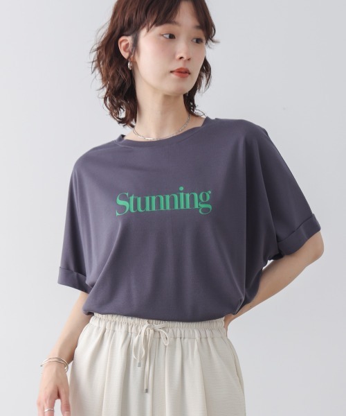 Bou Jeloud(ブージュルード)の「クリアクールロゴTシャツ(Tシャツ/カットソー・レディース・チャコールグレー/オフホワイト/オレンジ・FREE)」の2枚目の写真