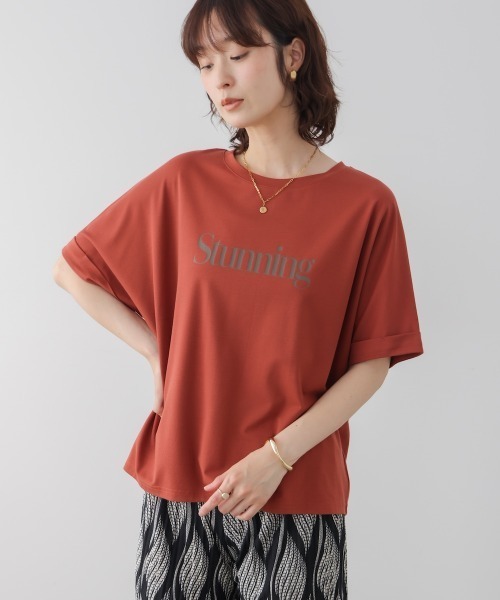 Bou Jeloud(ブージュルード)の「クリアクールロゴTシャツ(Tシャツ/カットソー・レディース・チャコールグレー/オフホワイト/オレンジ・FREE)」の3枚目の写真