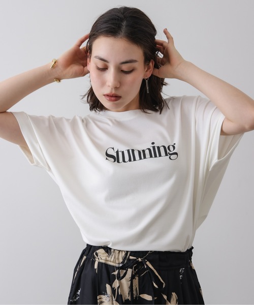 Bou Jeloud(ブージュルード)の「クリアクールロゴTシャツ(Tシャツ/カットソー・レディース・チャコールグレー/オフホワイト/オレンジ・FREE)」の4枚目の写真