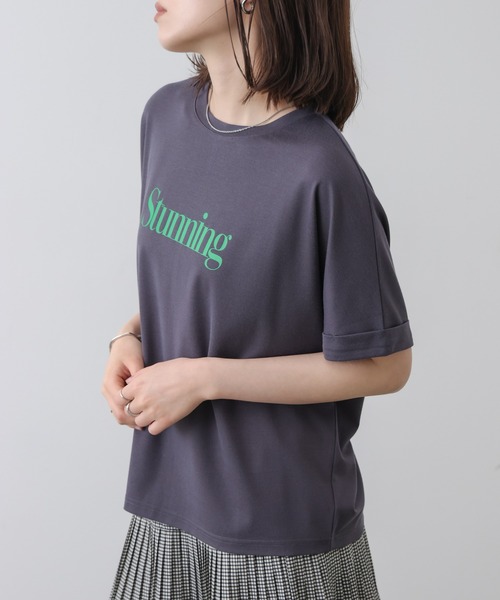 Bou Jeloud(ブージュルード)の「クリアクールロゴTシャツ(Tシャツ/カットソー・レディース・チャコールグレー/オフホワイト/オレンジ・FREE)」の15枚目の写真